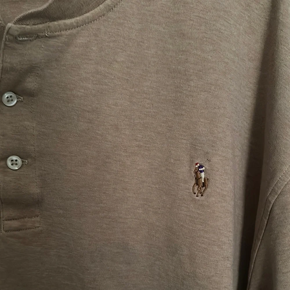 Polo by Ralph Lauren men’s big & tall Brown Long Sleeve Tee - Picture 2 of 5